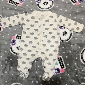3m silver elephant footie Pajamas